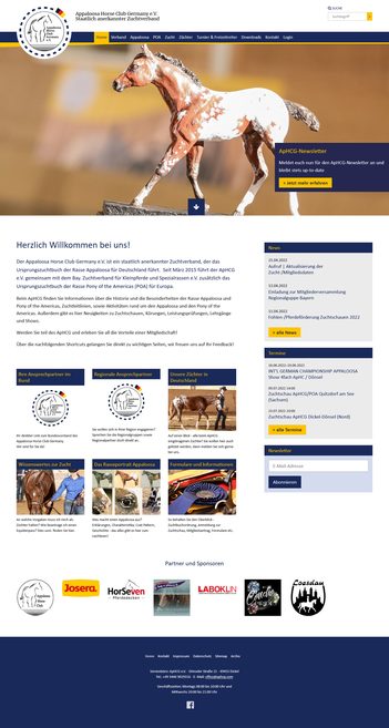 Webseite für Appaloosa Horse Club