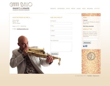 Webseite für Musiker - Saxofonist