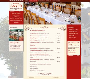 Website für Hotel - Restaurant