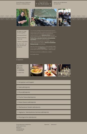 Webseite para Restaurante