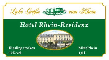 Wein-Etikett für Hotel